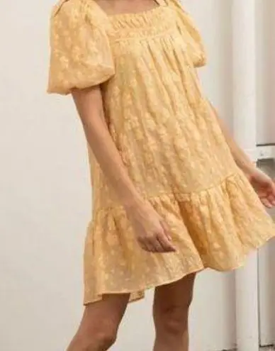 Moon River Back Button Tiered Mini Dress