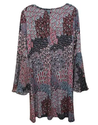 MSK Paisley Print Bell Sleeve Dress Size Large