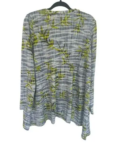 LOGO By Lori Goldstein Leaf Botanic Print Cardigan Pockets Button Size Medium