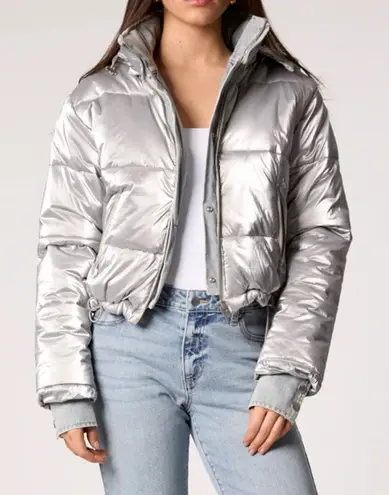 NEW Blue Revival IN THE MIX DENIM SHINY PUFFER