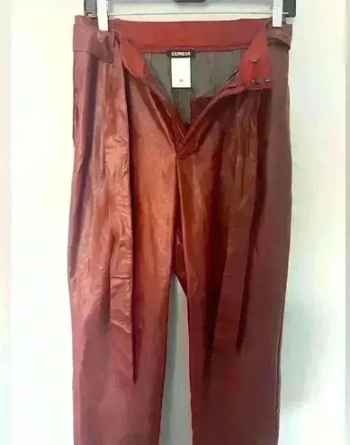 EXPRESS  High Waisted Faux Leather Belted Utility Ankle Pant Size XS