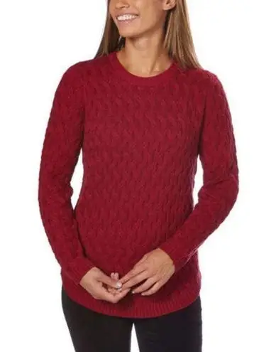 Jeanne pierre 0575  Burgundy Cable Knit Sweater Size Small