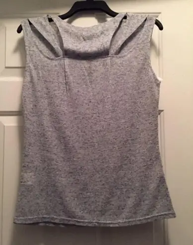 Size large off blue gray top with cut outs