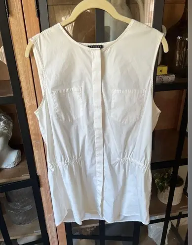 Theory  blouse tank top business casual sleeveless drop hem babydoll cotton