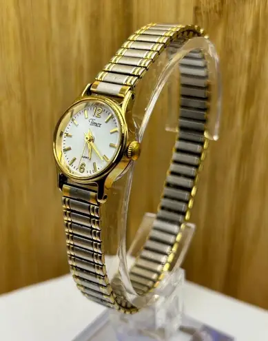 Two Tone Timex Dainty Expanded Wrist Watch, Ladies/Womans Minimalist Watch Gold