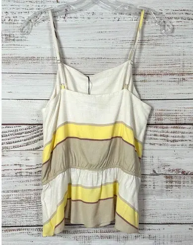 NEW Waverly Grey Striped Sleeveless Felicity Tank Top Size XS MSRP $148 Tan