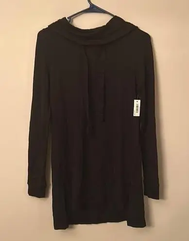 NWT Size XS Daily Ritual Long Sleeved Black Dress With Drawstrings OVERSIZED