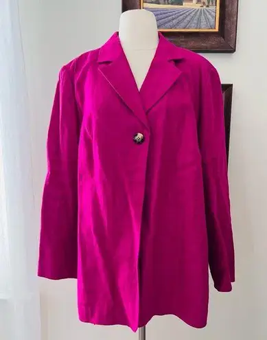 Harvé Benard Harve Benard Pink Linen Blazer Notched Lapel Collar Size 16W