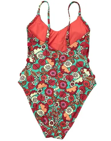 Robin Piccone Bibi Side-Cut Out Floral One-Piece Swimsuit 4 Small