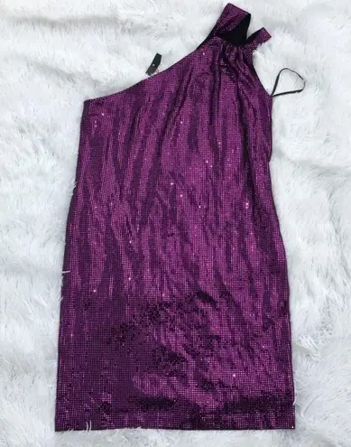 St. John Women’s one shoulder sparkly purple sequined evening dress size 12