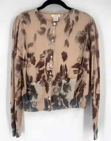 Sundance Tie Dye Cardigan Tan Brown Cotton Size Medium
