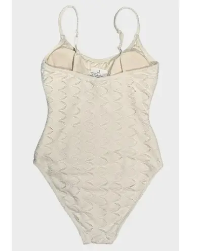 ANDIE Swim The Amalfi One Piece in Gardenia Cream Scallop Crochet S NWT