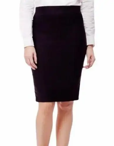 Theory  Rokita Mini Pencil Skirt Side Zip Hem Vents High Waisted Wool Black 2