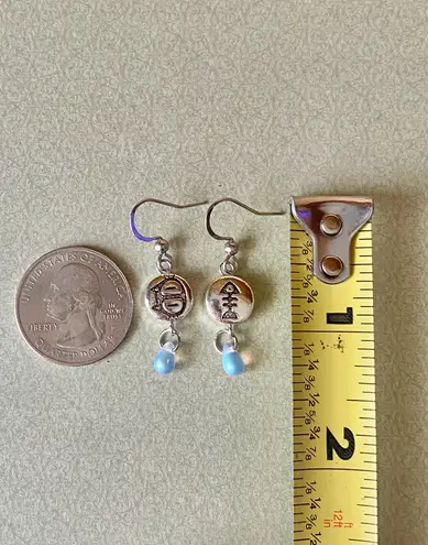 Handmade cat & fish teardrop dangle earrings 🐈🐟