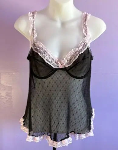 secret treasures  Black/Pink Camisole Size Large