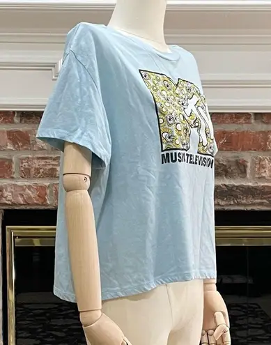 MTV Brand Light blue & yellow floral MTV crop top / XXL / Excellent condition