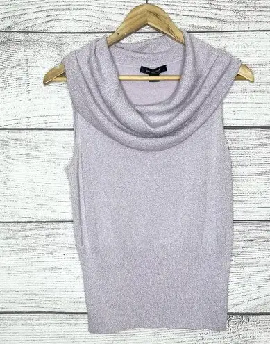 499 South Lavender Purple Shimmer Sleeveless Cowl Neck Blouse Top Size Large