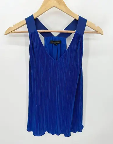 Banana Republic  Tank Top Women XS Royal Blue V-Neck Pleated Racerback Blouse