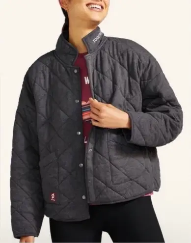 Peloton Together We Go Far Quilted Button Jacket Grey Size Medium