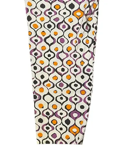 Lafayette 148  Womens Cropped Pants Plus Size Geometric Print Purple Orange Sz.14