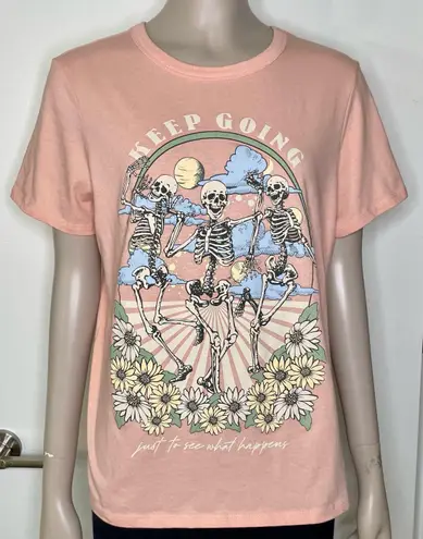 Zoe & Liv Peach Keep Going Skull Tee