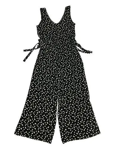Carolina belle Women's Polka Dot Jumpsuit Size XS Black White Sleeveless Stretch