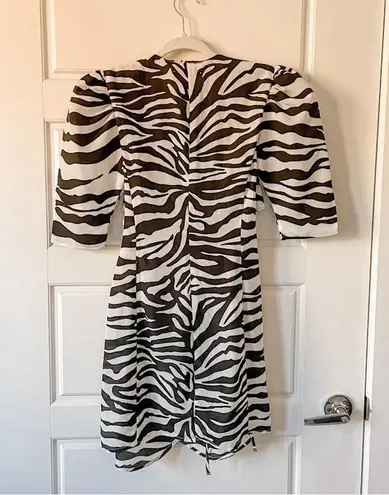 NEW THE ATTICO PAT ZEBRA PRINT MINI DRESS Size M