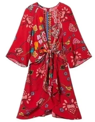 Desigual red floral glen dress Size 4