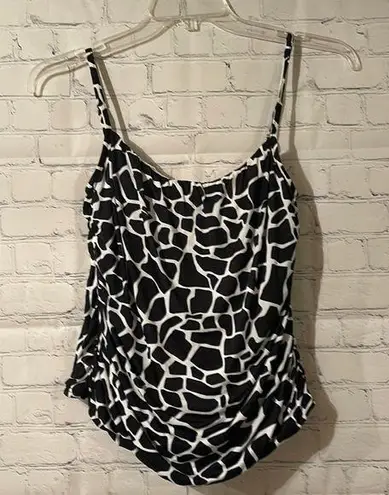 MiracleSuit  Giraffe print Tankini Top size 8 black/white