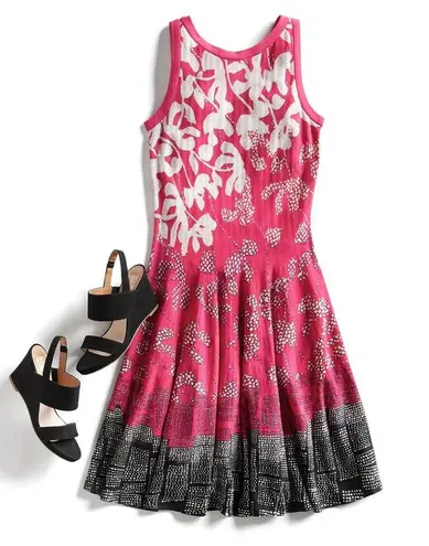 Nic+Zoe Terrace Twirl Fit & Flare Knit Dress Women’s Size Small