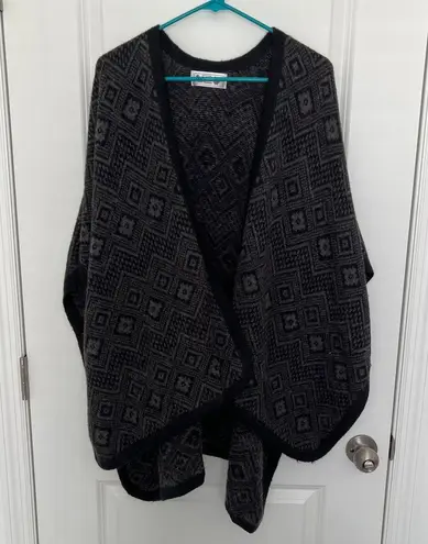 Alafina Alpaca Southwestern Aztec Cape Kimono Cardigan Sweater Gray Women's OS Size undefined