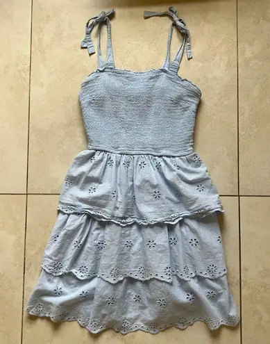 Sincerely Jules Blue Strapless Eyelet Dress Size M