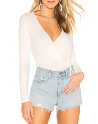 Capulet  Prima white ribbed long sleeve bodysuit size S