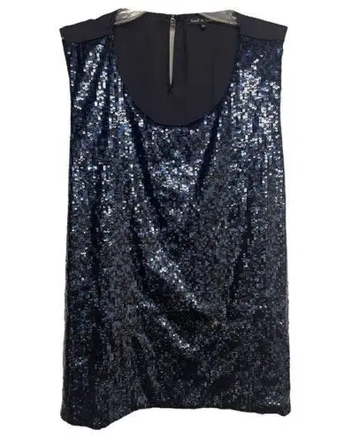 Violet+Claire  Sequined Tank Top Navy Blue Jersey Back Dressy Cocktail Sz 2X