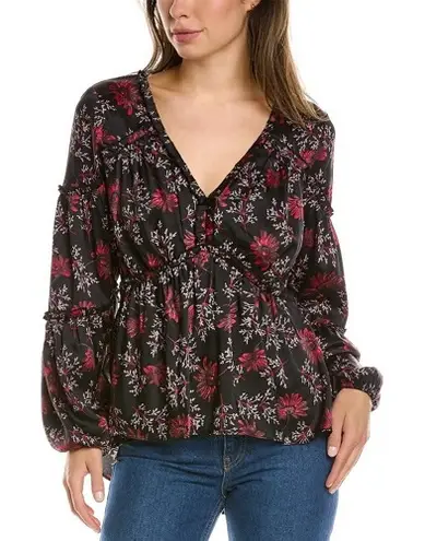 Cinq a Sept Simmons Blouse Size Large Black