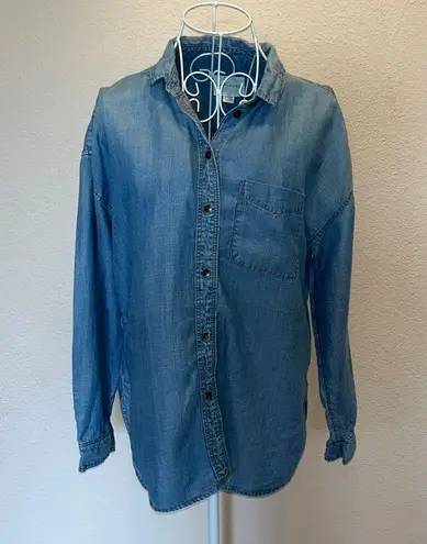 American Eagle New  Denim Jean Blue Shirt Size XS NWT