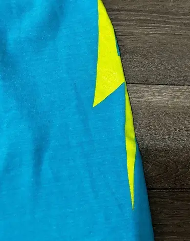 Aviator Nation Light Blue Turquoise Heather Sweatpants Yellow Lightening Bolt