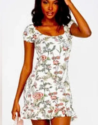 Revamped Women’s Stretchy Soft Floral Summer Dress On or off shoulder Mini Cottagecore
