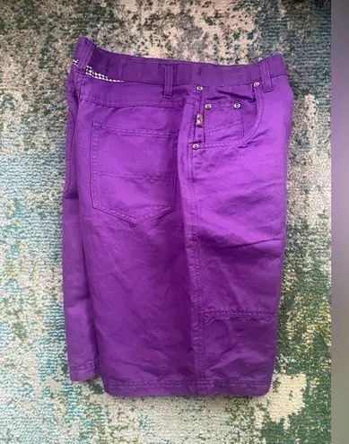 Vintage 90s Gennera Collection purple high waist baggy long shorts, size 8/10