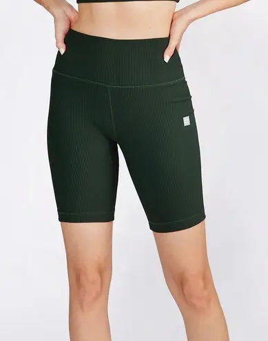 NWOT HARPER BIKER SHORTS HUNTER GREEN 8" Size XS