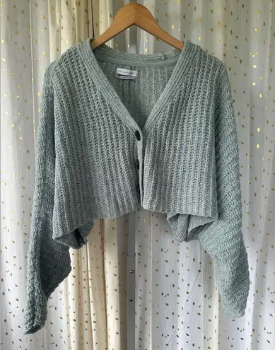 Urban Outfitters Mint Oversize Batwing Dolman Sleeve Knit Crop Cardigan Sweater