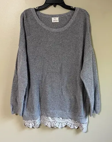 Anthro pins and needles large grey sweater Gray
