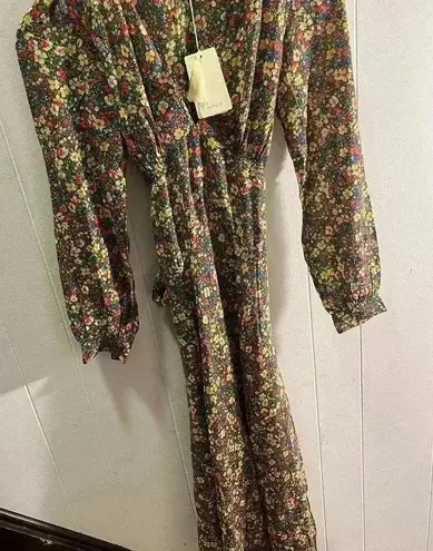 NWT DÔEN Doen Charleston Dress Green Valley Floral XS