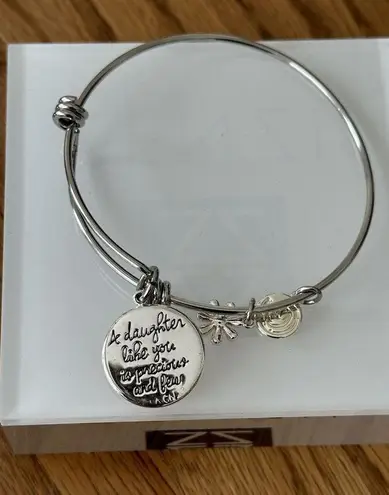 Silver Toned Charm Bangle Bracelet Quote A Daughter Like You Is Precious And Few