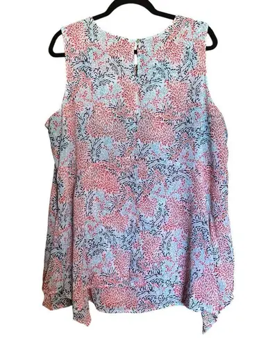 Fever Tunic Top Womens XL Multicolor Print Artsy Sleeveless Blouse