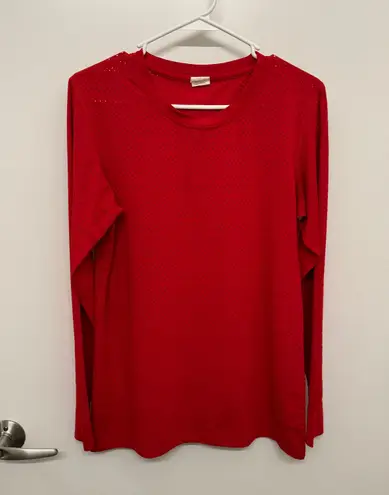 Zyia Active Red Mesh Long Sleeve Top