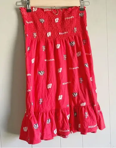 ES College Classics Ladies University of WI Badgers Red Smocked Tube Dress S