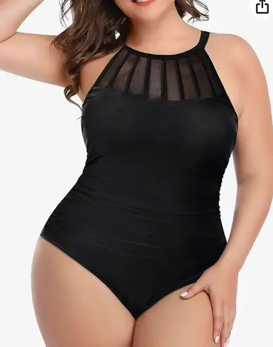 Aqua Eve Plus Size Swimsuit Women One Piece Swimsuit Tummy Control High Neck Bathing Suit Ruched