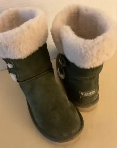 Koolaburra by Ugg women olive green suede sheepskin Sulana short boots size 6