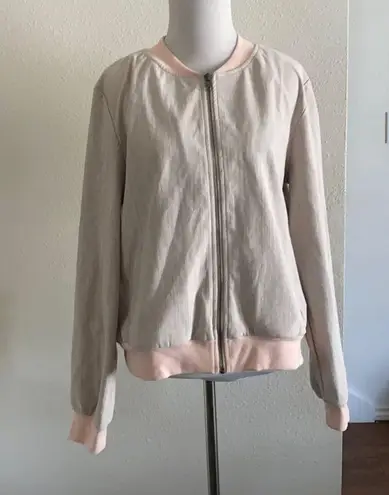 Agnes & Dora Knit Jegging Bomber Jacket | Blush Pink | Large